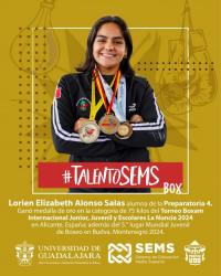Lorien Alonso Salas alumna de la Preparatoria 4 obtuvo medalla de oro
