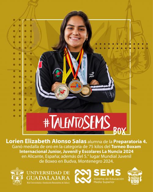 Lorien Alonso Salas alumna de la Preparatoria 4 obtuvo medalla de oro